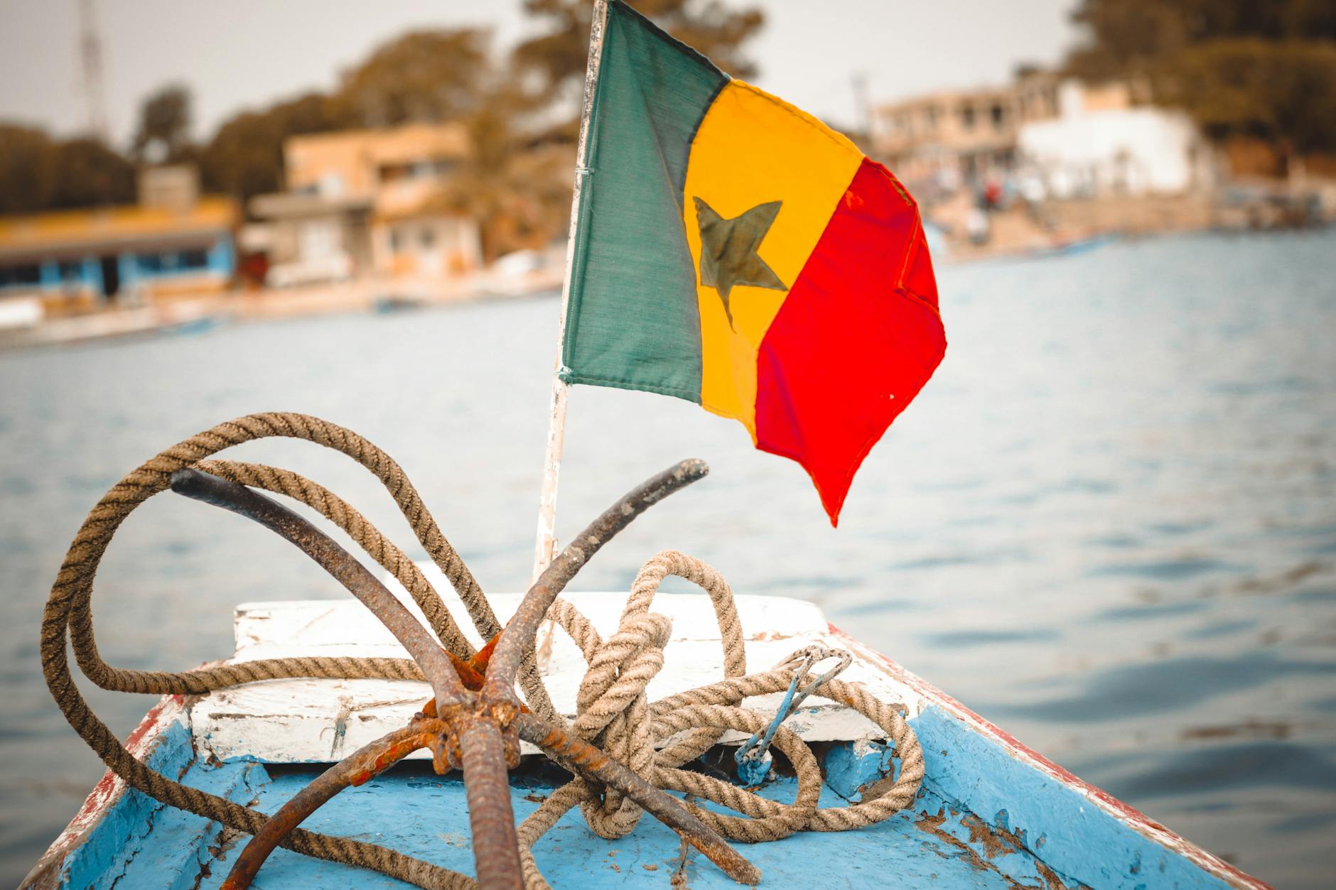 flag on a boat deck